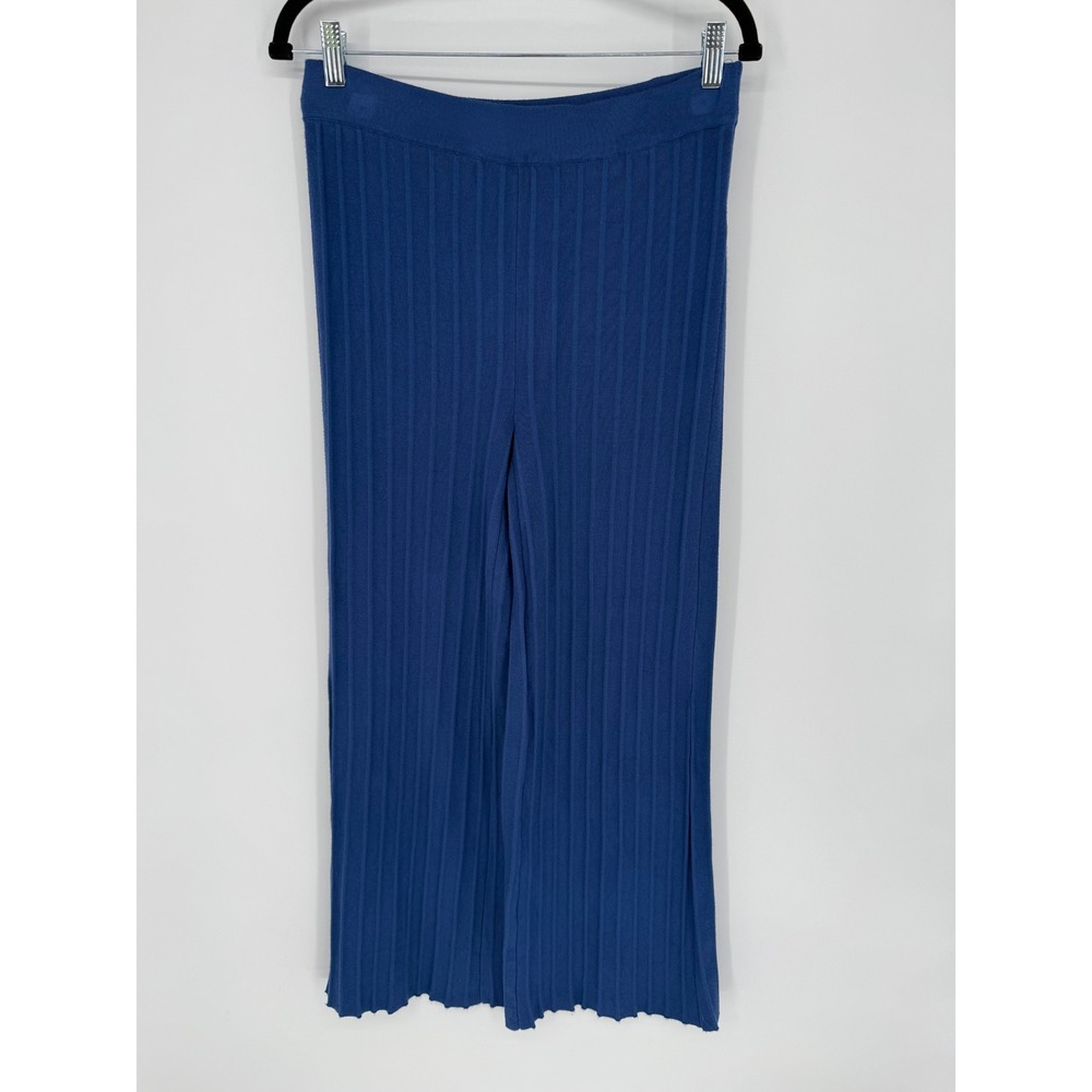 HOUSE OF HARLOW RIBBED KNIT PANTS ROYAL BLUE MEDIUM -- NOTE FLAW